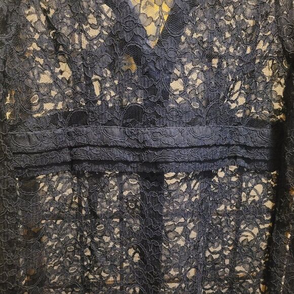 Susan Graver Womens Sheer Blue Lace Duster Jacket Sz PM NWT - Picture 8 of 10